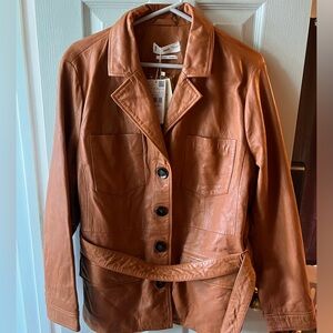 MANGO 100% genuine leather jacket